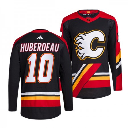 Miehille NHL Calgary Flames Pelipaita Jonathan Huberdeau 10 Adidas 2022-23 Reverse Retro 2.0 Musta Authentic